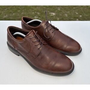 Ecco Shoes Mens US 11 / EU 45 Brown Leather Oxford Loafer Helsinki Lace up Dress